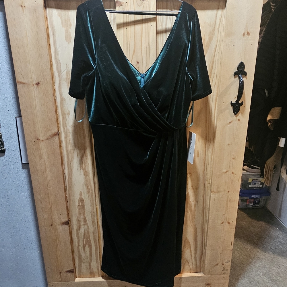 Revelry emerald velvet dress